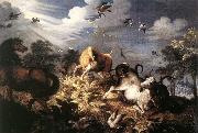 Roelant Savery Horses and Oxen Attacked by Wolves USA oil painting reproduction